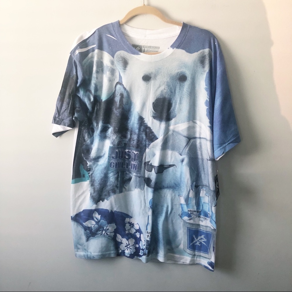 NEW Young & Reckless Polar Bear T Shirt Size Large NWT - Picture 1 of 6